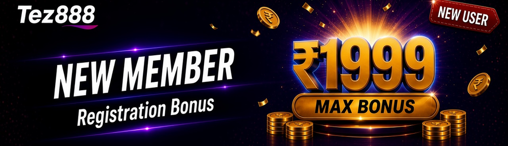 New Member　Sub: Registration Bonus, up to ₹1999　Tag: NEW USER